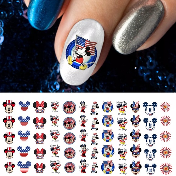 nails Other - Mickey Mouse 💌BO/GO$6🇺🇸 USA Mickey Patriotic Nail Decals
